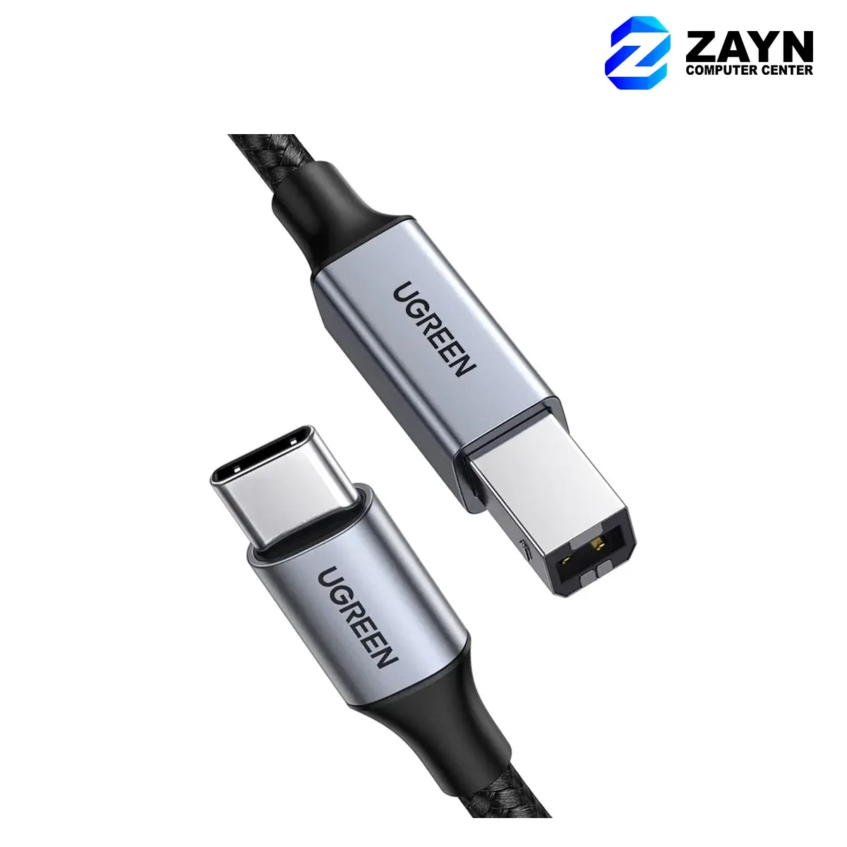 USB-C Male to USB-B 2.0 Printer Cable Alu Case with Braid – 1m
