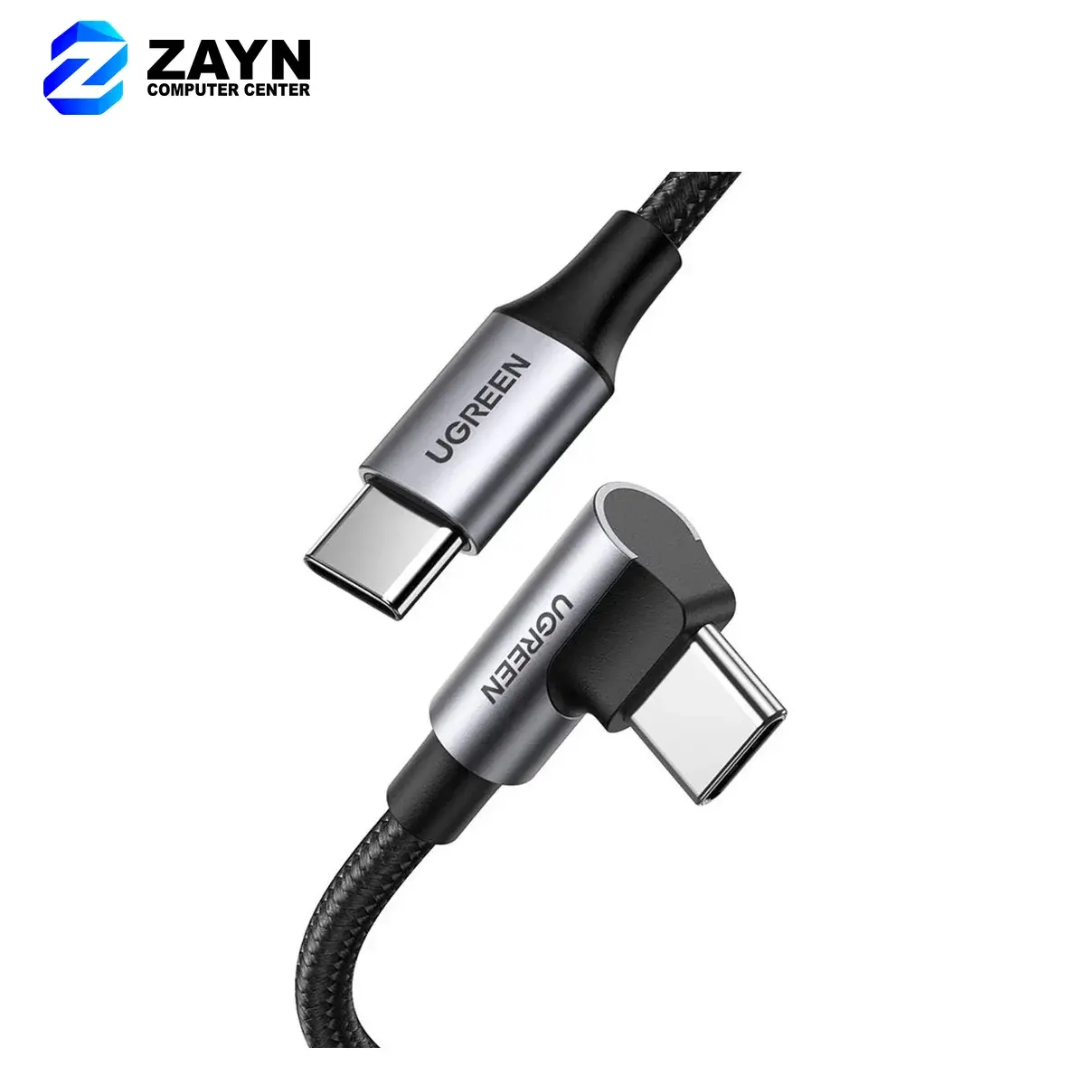 USB-C 2.0 Male To Angled USB-C 2.0 Male 5A Data Cable(90°Angle) – 1m