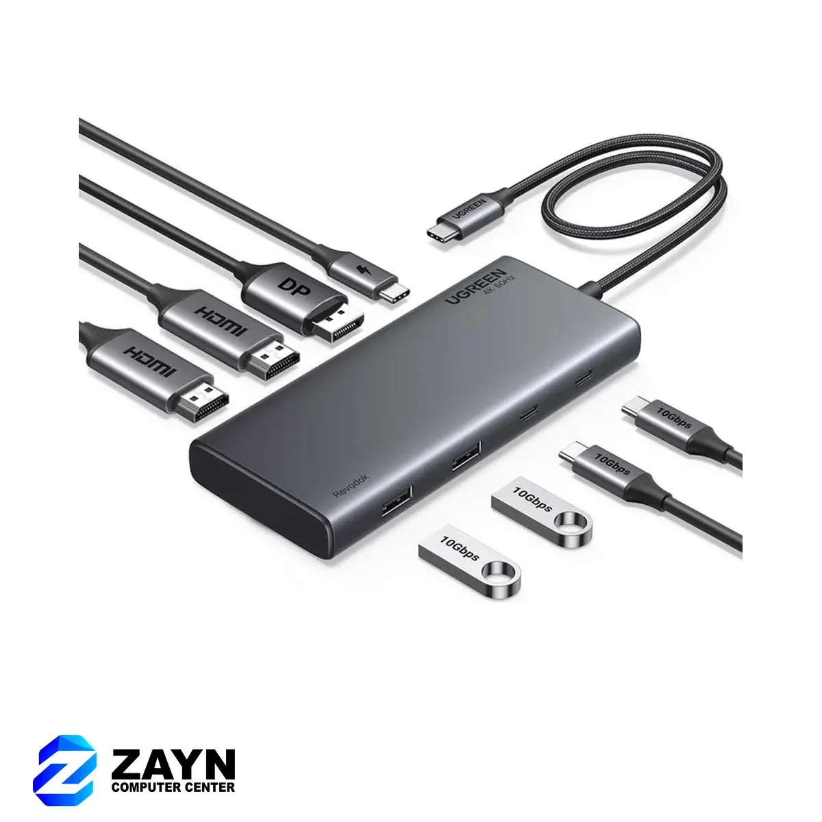 USB-C to 2*USB-A 3.2+2*USB-C 3.2+2*HDMI+DP+PD port Converter (8-in-1)