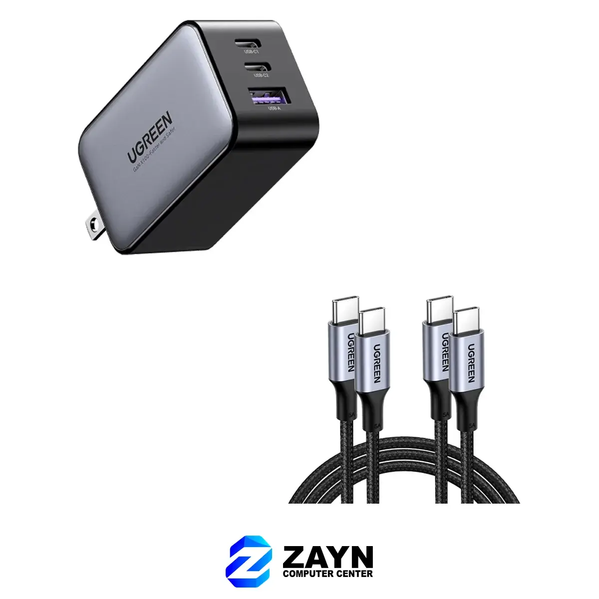 USB-A+2*USB-C 65W GaN Tech Fast Charger