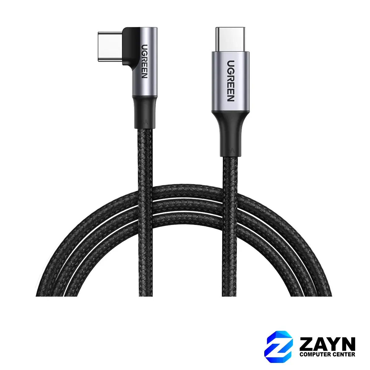 USB-C 2.0 Male To Angled USB-C 2.0 Male 5A Data Cable(90°Angle) – 2m
