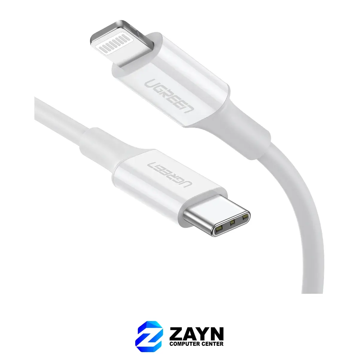 UGREEN Lightning To Type-C 2.0 Male Cable (White, 2m)