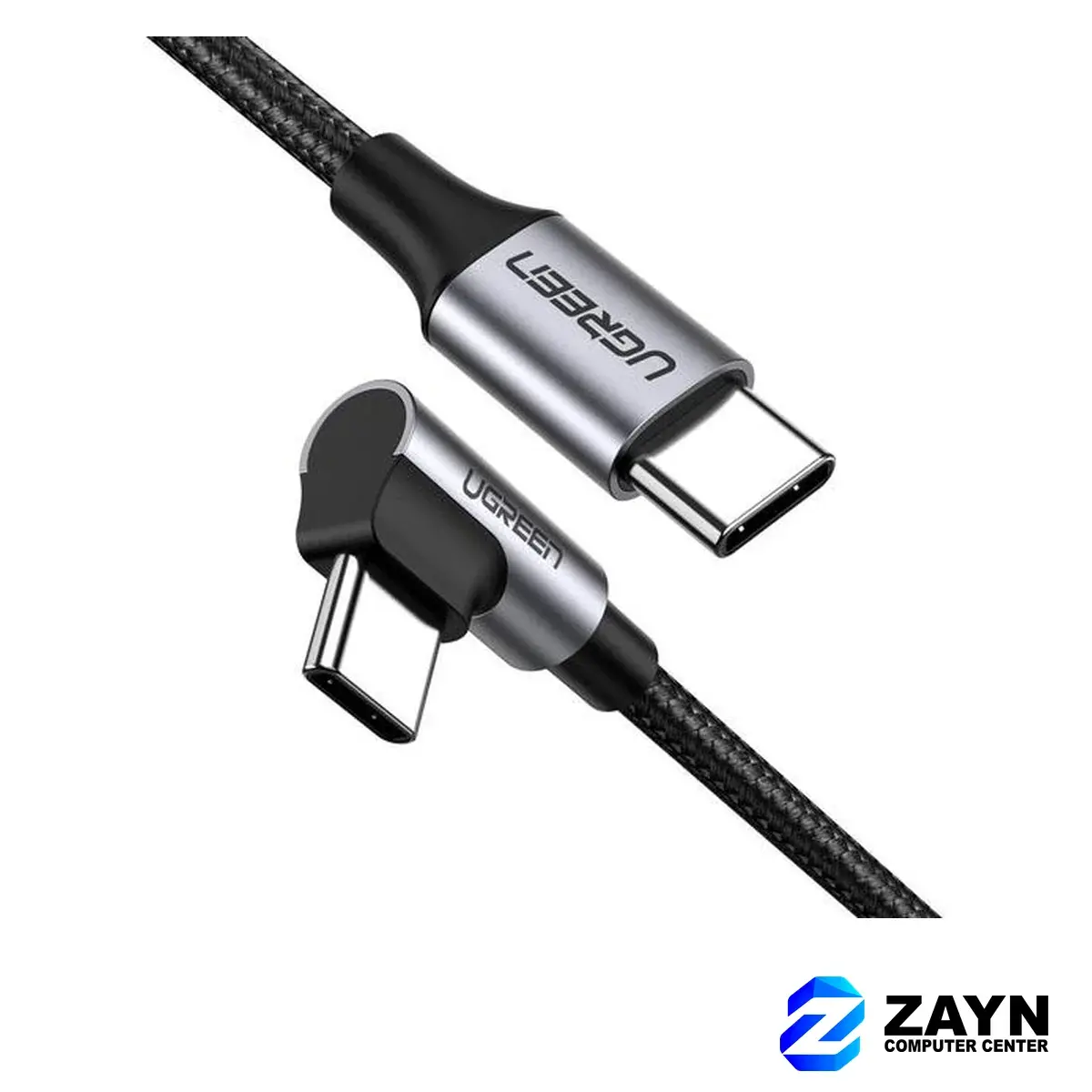 USB-C 2.0 Male To Angled USB-C 2.0 Male 3A Data Cable(90°Angle) – 1m