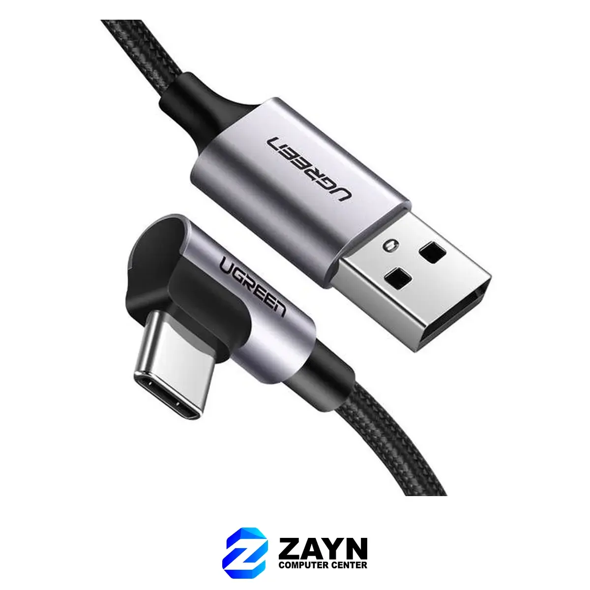 Angled USB-C Male To USB2.0 A Male 3A Data Cable(90°Angle) – 1m