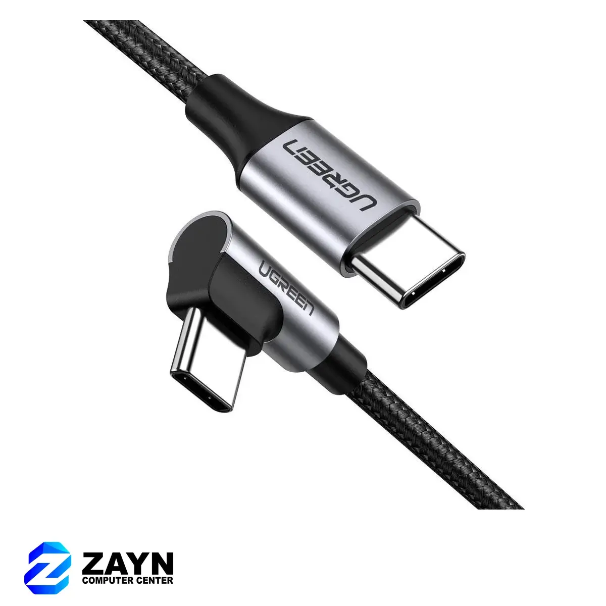 USB-C 2.0 Male To Angled USB-C 2.0 Male 3A Data Cable(90°Angle) – 2m
