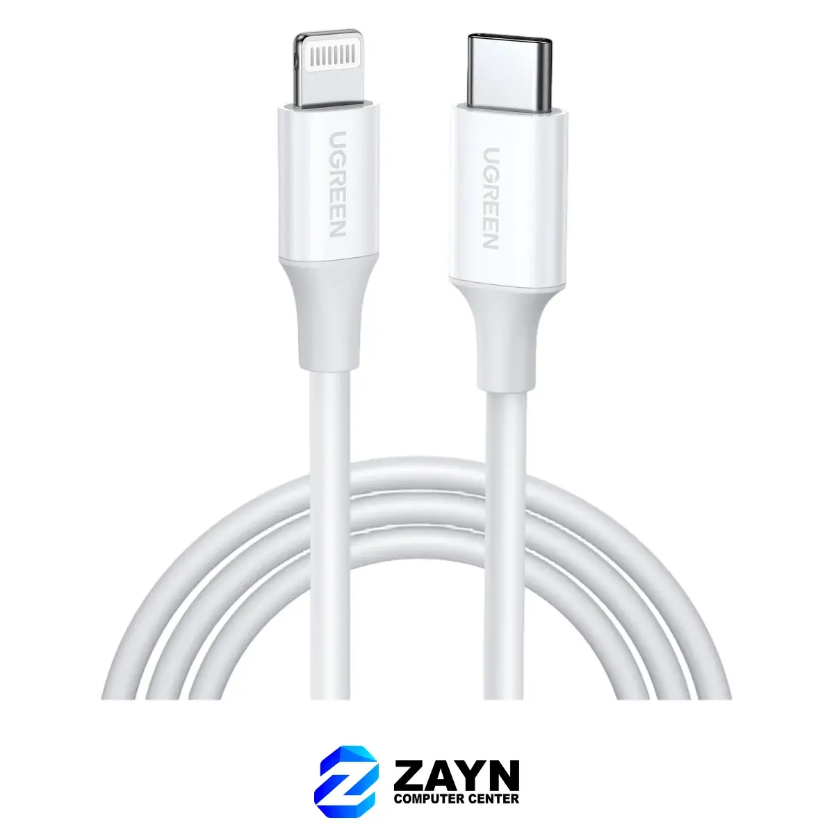 UGREEN Lightning To Type-C 2.0 Male Cable (White, 1m)