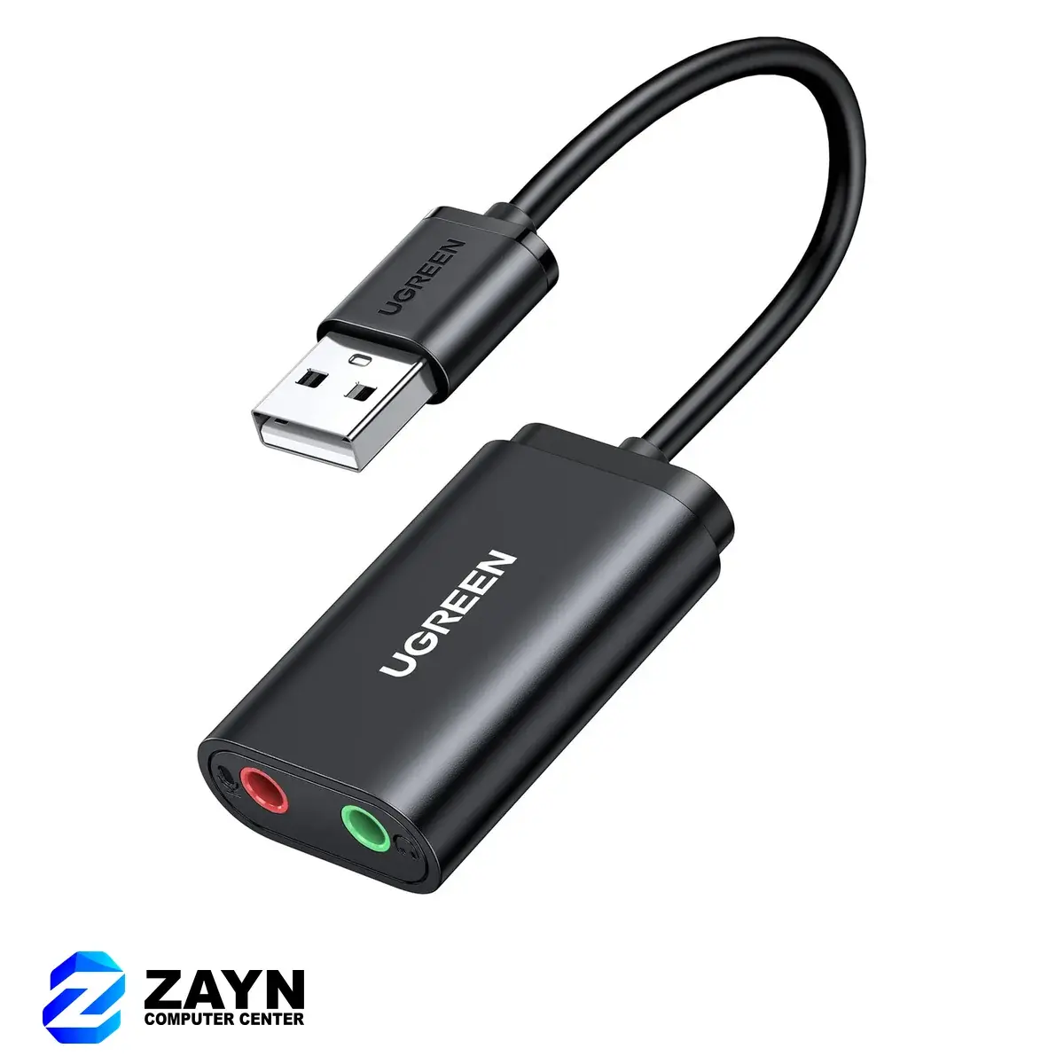 USB-A To 3.5mm External Stereo Sound Adapter – 15cm, Black, US205