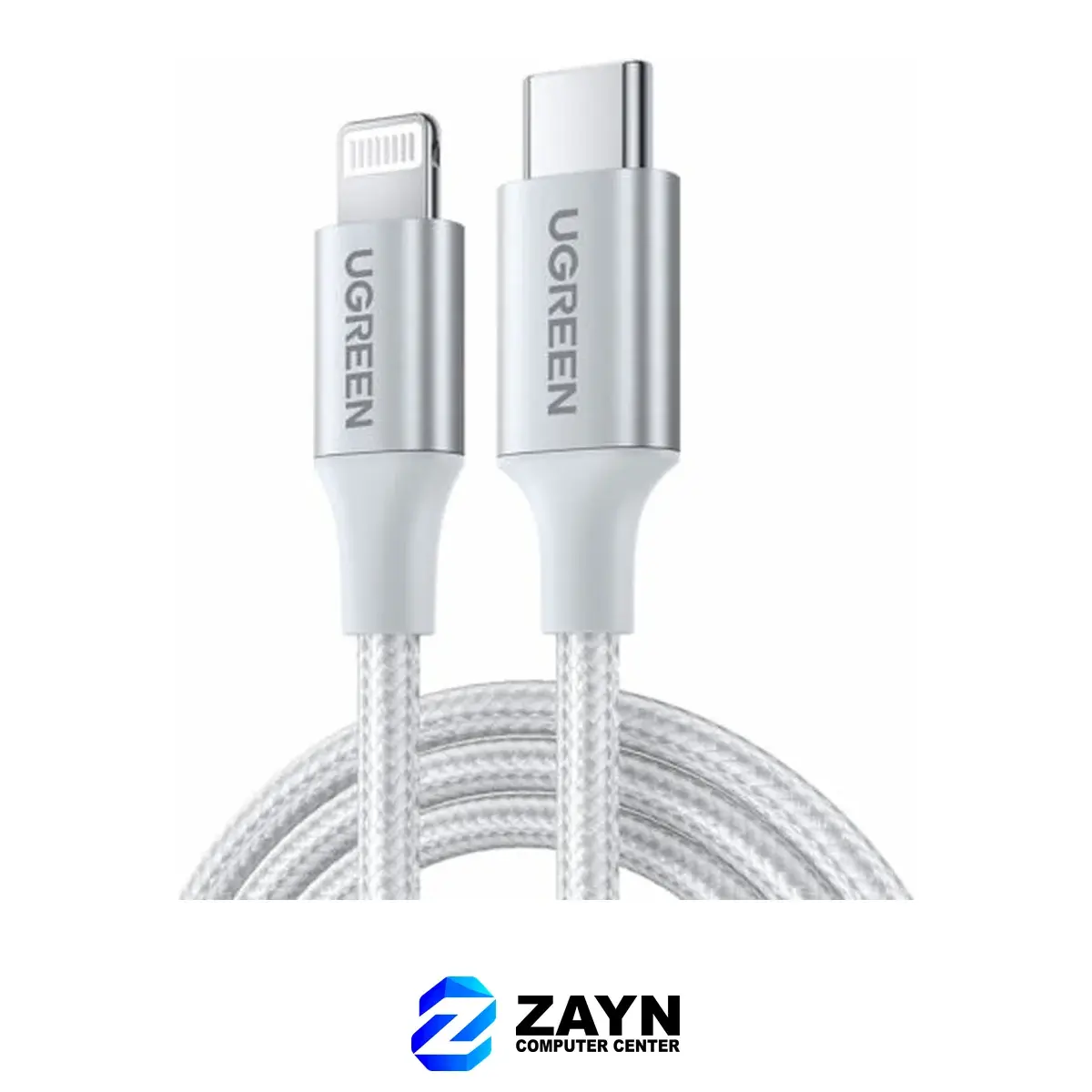 UGREEN Lightning To Type-C 2.0 Male Cable (Silver, 1m)