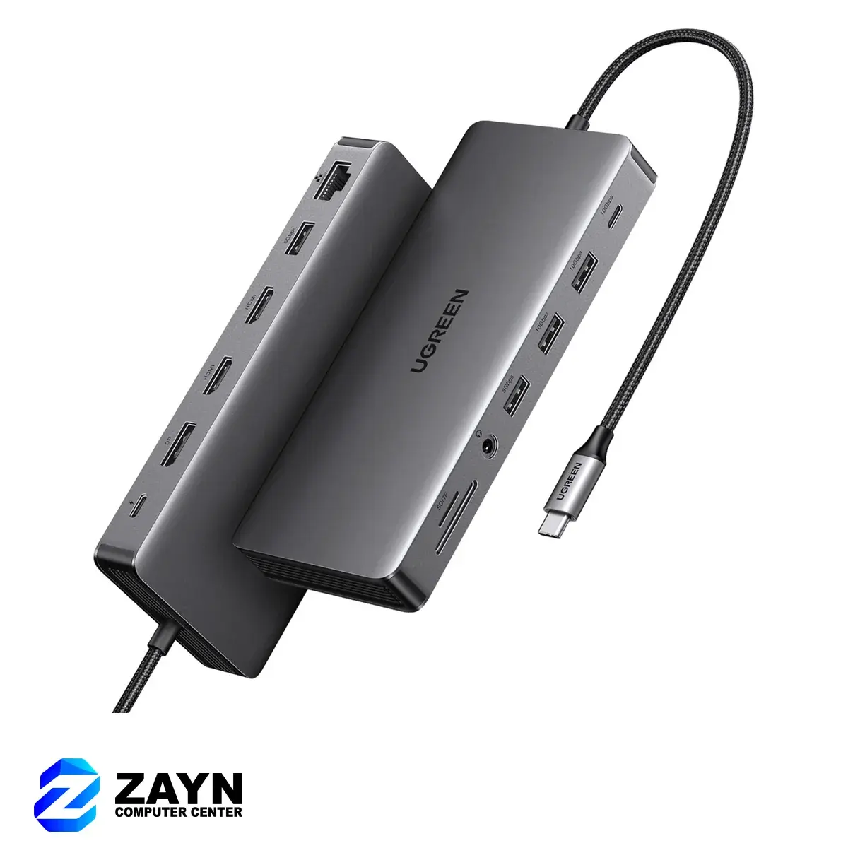 USB-C to 2*USB-A 3.2+2*USB-A 3.0+1*USB-C 3.2+2*HDMI+DP+RJ45 Gigabit+SD&TF +3.5mm+PD port Converter (13-in-1)