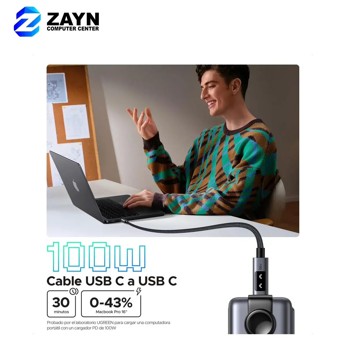 Uno USB-C to USB-C PD Fast Charging Cable – 2m, Black
