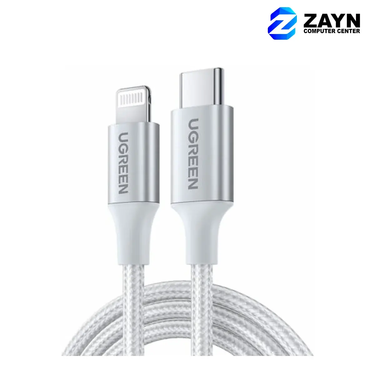 UGREEN Lightning To Type-C 2.0 Male Cable (Silver, 2m)
