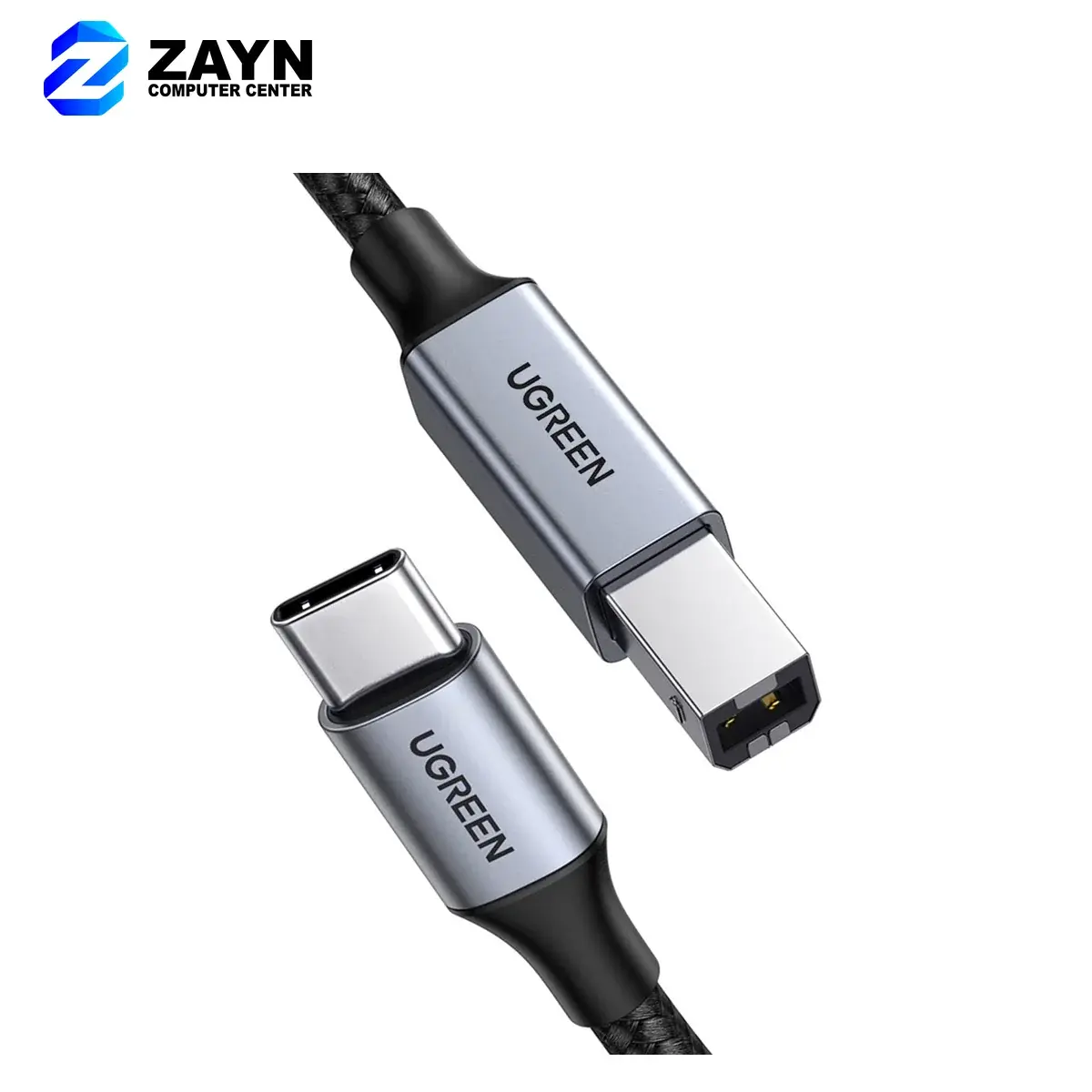 USB-C Male to USB-B 2.0 Printer Cable Alu Case with Braid – 3m