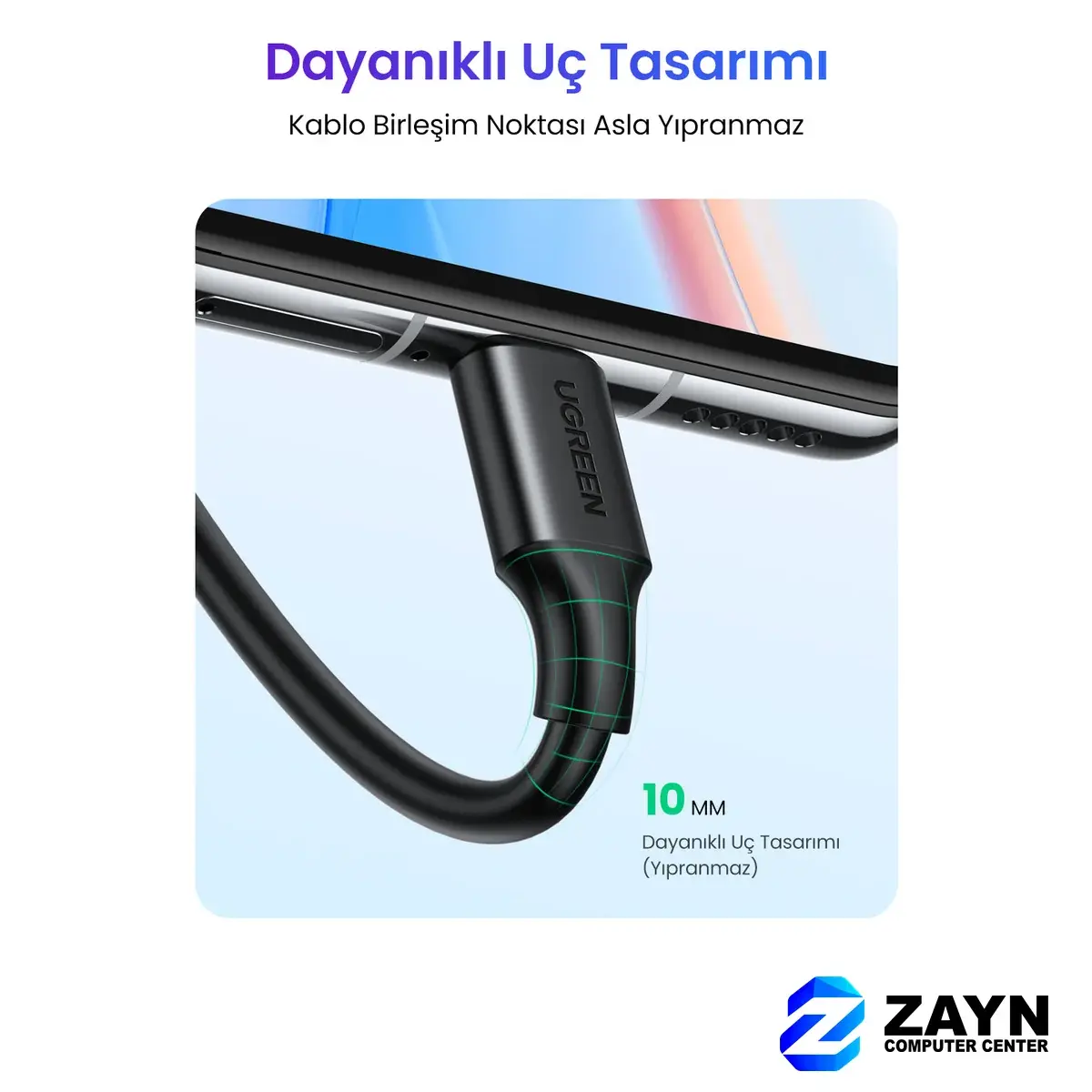 USB-C Male To USB 2.0 A Male Cable – 1m, Black, US287
